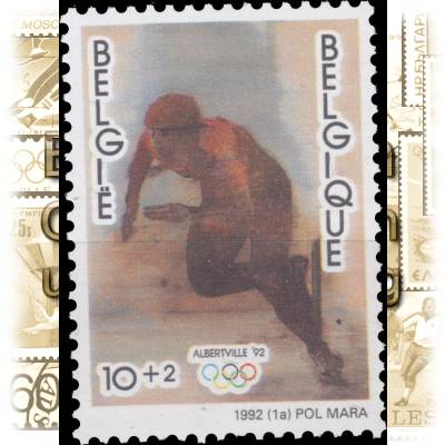 Briefmarke Belgien 1992 Olympischen Spiele #10298 (700x948)