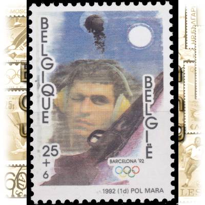 Briefmarke Belgien 1992 Olympischen Spiele #10301 (700x945)
