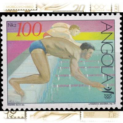 Angola Olympiade 1992 Schwimmen #10360 (800x641)