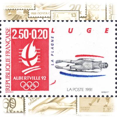 Briefmarke Frankreich Olympiade 1992 #10389 (800x525)