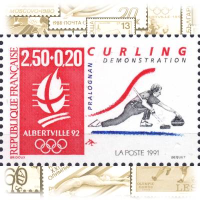 Briefmarke Frankreich Olympiade 1992 #10390 (800x525)