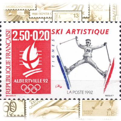 Briefmarke Frankreich Olympiade 1992 #10393 (800x518)