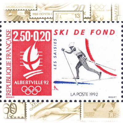 Briefmarke Frankreich Olympiade 1992 #10395 (800x525)