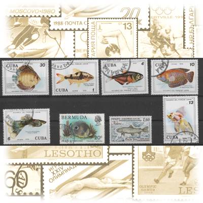 Briefmarken Fische Amerika #10818 (1500x647)