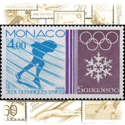 Briefmarke Monaco 1984 zur Olympiade in Sarajewo #10857 (800x484)