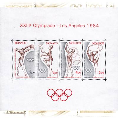 Briefmarke Block Monaco Turnerinnen Olympiade ... #10858 (1200x1051)