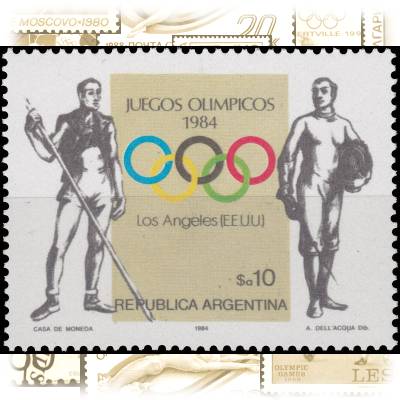 Argentinien Briefmarke 10 Pesos besitzt Stabhochsprung ... #10878 (800x616)
