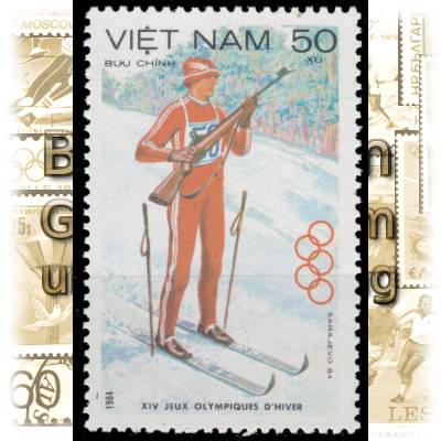 Briefmarken 1984 von Vietnam zur Olympiade in ... #10884 (500x745)