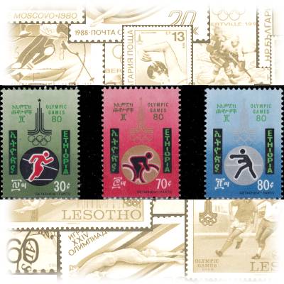 Briefmarkensatz Äthiopien Olympiade 1980 #10913 (1200x484)