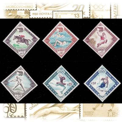 Briefmarkensatz 1960 von Monaco zur Olympiade #11010 (1500x1042)