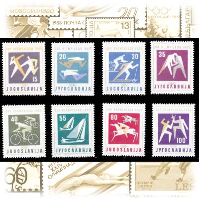 Briefmarkensatz Jugoslawien Olympiade 1960 Rom ... #11019 (1000x623)