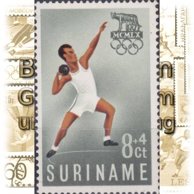 Briefmarke Suriname Olympiade in Rom 1960 #11290 (600x928)