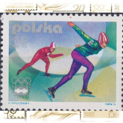 Polen Briefmarke Eisschnelllauf #11606 (800x637)
