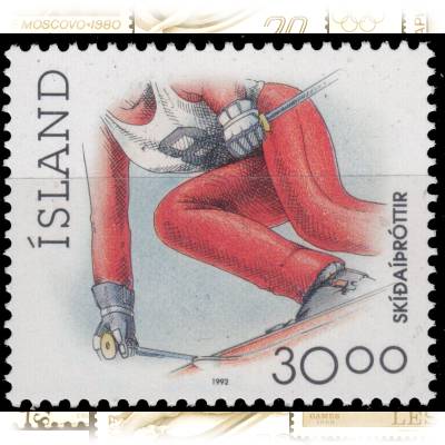 Island Briefmarken mit Sport Alpiner Skilauf 1992 #11618 (800x680)