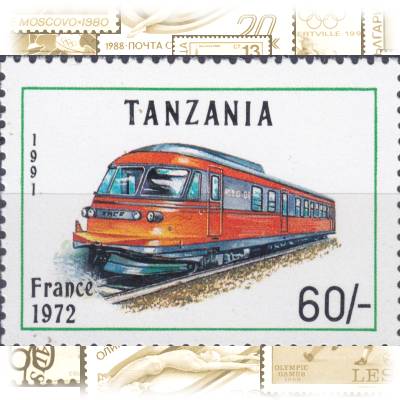 Briefmarken Eisenbahn Triebwagen #11702 (800x581)