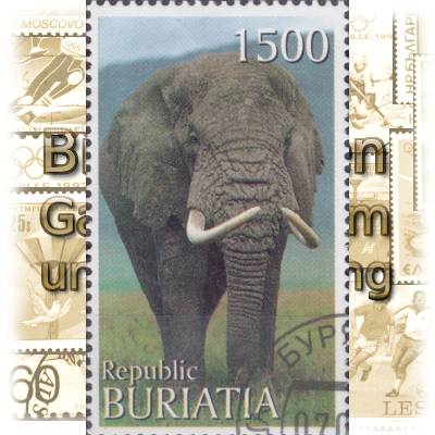 Buriatia Briefmarken Tiere Elefanten 1500 #11749 (600x991)