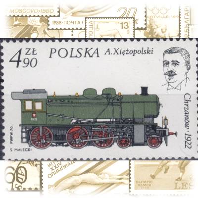 Eisenbahn-Briefmarken Jahrgang 1976 von Polen #13115 (600x371)