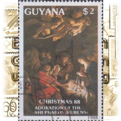 Briefmarken Guyana Weihnachten 1988 #13391 (600x854)