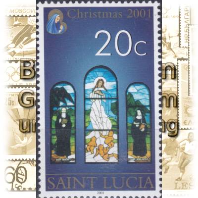 St. Lucia Briefmarken Weihnachten 2001 #13456 (600x943)