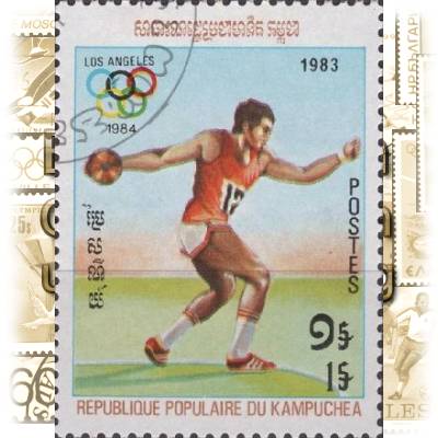 Briefmarken Kambodscha Sommerspiele Los Angeles ... #14172 (330x440)