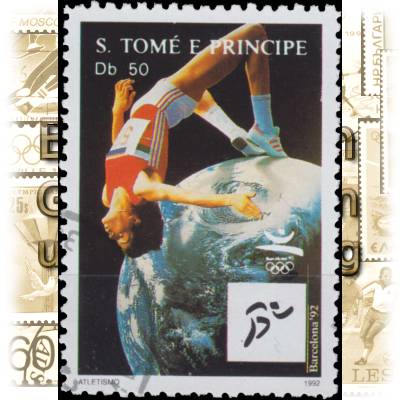 Olympiade Briefmarke Seo-Tome-Principe 1992 #2304 (600x845)