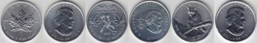 Silber-Münzen von Kanada mit der Wildlife-Serie