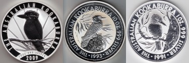 Australien Kookaburra Silbermünzen - in Silber