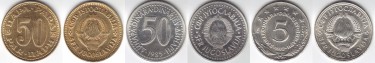 Jugoslawien Kursmünzen bis 1994