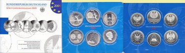 Deutschland Gedenkmünzen-Set zu 10 Euro 2009 in Silber