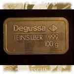 Kleinbild 100g Silber-Barren Schmiede Degussa ...