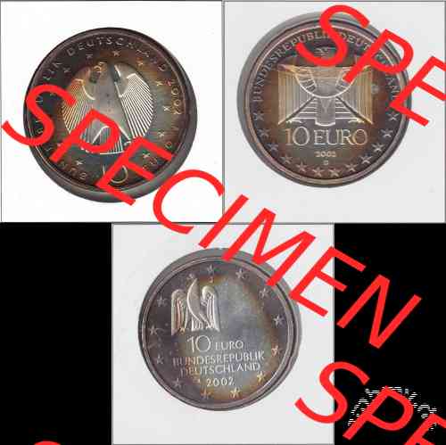 Angelaufene 10 Euro Silber-Gedenkmünzen seit 2002
