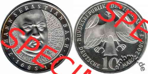 10-DM Gedenkmünze Deutschland 2000 Johann Sebastian Bach