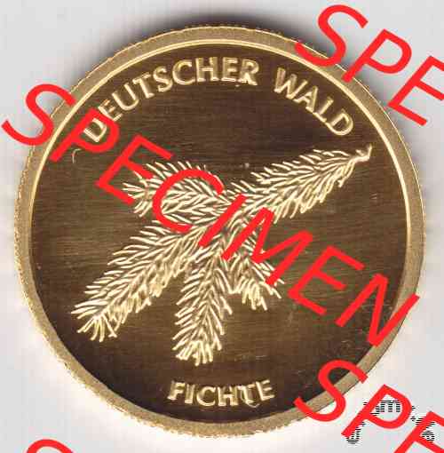 20 Euro Goldmünze Fichte von 2012 Motiv-Seite