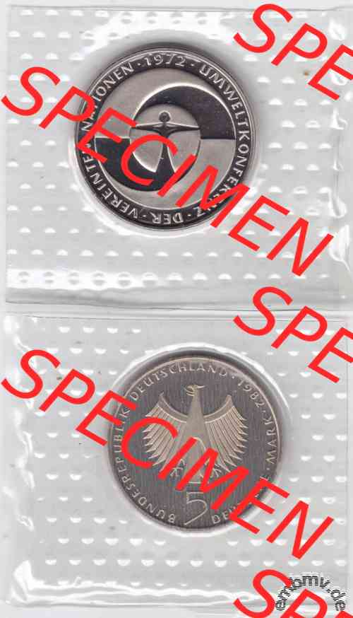 5 DM BRD Gedenkmünze 1982 F Vereinten Nationen