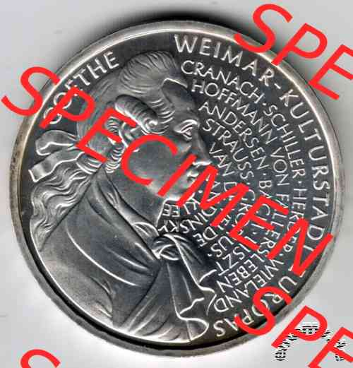 10-DM Silber 1999 Weimar und Goethe Silber-Wert