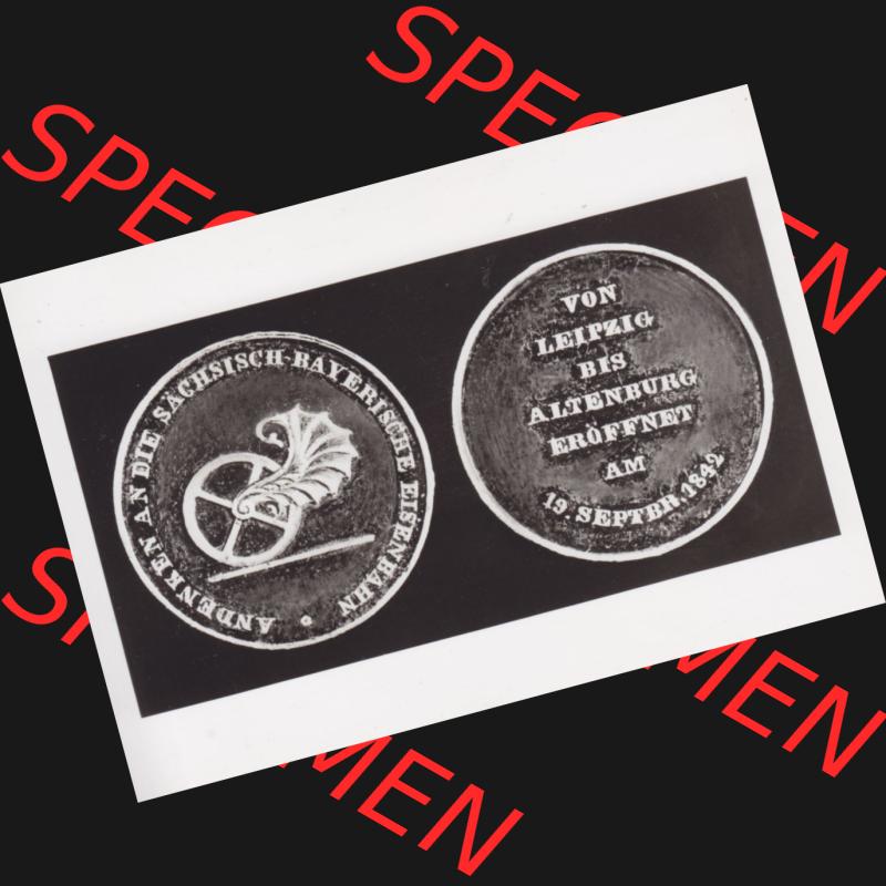 Alte BRD Ansichtskarten aus Sachsen, Bayrischer Bahnhof Leipzig, Gedenkmedaiile an die Eröffnung des Bahnhofes. Sammlung aus Bundesland Sachsen in Deutschland der BRD, Bundesrepublik... Sammlung