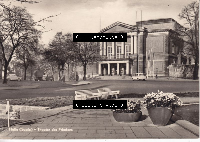 Ansichtskarte DDR Bezirk Halle, Stadtkreis Halle, Stadt Halle: 1966, THeater des Friedens (1) Sammlung
