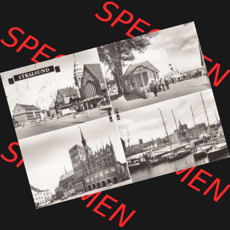 Ansichtskarte DDR Bezirk Rostock, Stadtkreis Stralsund, Hansestadt Stralsund: Bahnhof, Alter Markt, Am Hafen, VEB Ansichtskartenverlag Köthen (1) Sammlung