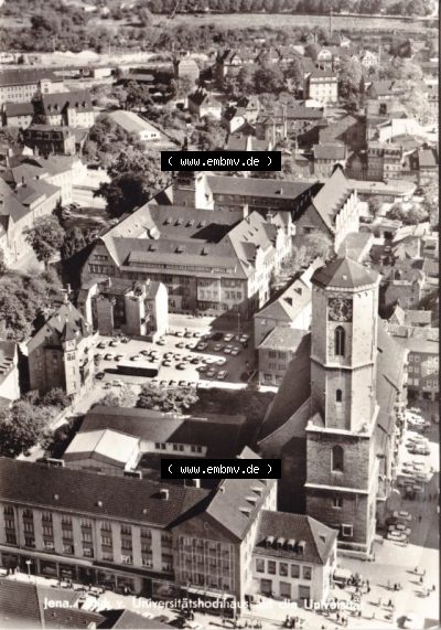 Ansichtskarte DDR Bezirk Gera, Stadtkreis Jena, Stadt Jena: 1974, Universitätshochhaus auf der Universität (1) Sammlung
