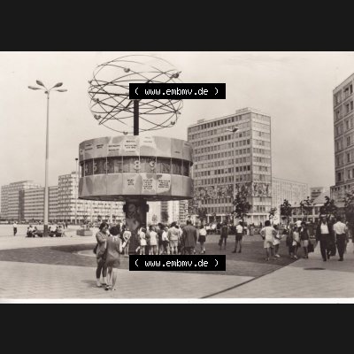 Ansichtskarte DDR Bezirk Berlin, Stadt Berlin: Alexanderplatz Urania-Weltzeit-Uhr (1) Sammlung