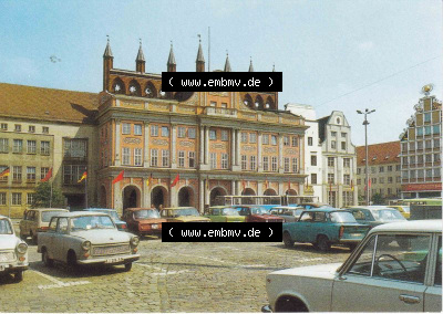 Ansichtskarte DDR Bezirk Rostock, Allgemein DDR, Rostock Rathaus, Reichenbach 300951 (Stück 89), 1989 (1) Sammlung