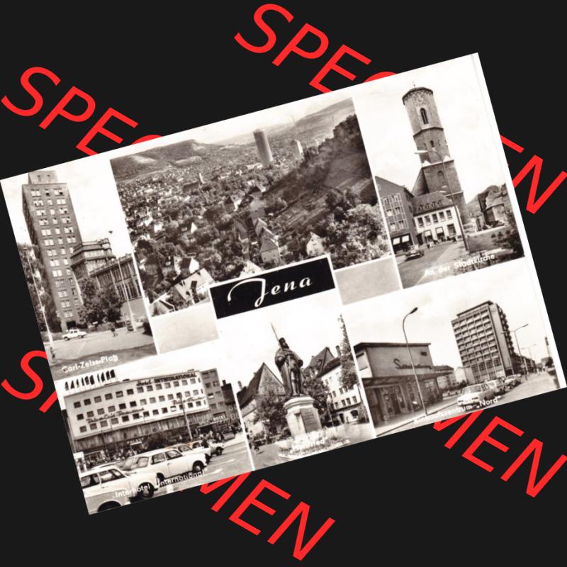 Ansichtskarte DDR Bezirk Gera, Stadtkreis Jena, Stadt Jena: Hotel International, Carl-Zeiss-Platz, Hanfried, Einkaufszentrum Nord (1) Sammlung