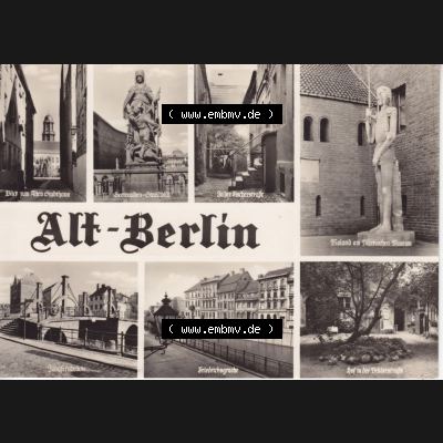 Ansichtskarte DDR Bezirk Berlin, Stadt Berlin: Mehrbildkarte Alt-Berlin, Blick zum alten Stadthaus, Roland am Münchener Museum (1) Sammlung