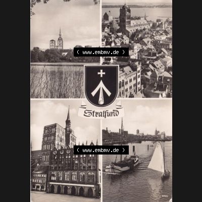 Ansichtskarte DDR Bezirk Rostock, Stadtkreis Stralsund, Hansestadt Stralsund: Heldge-Verlag KG, Köthen-Anhalt, Stralsund, Hochformat, gelaufen (1) Sammlung