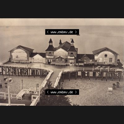 Ansichtskarte DDR Bezirk Rostock, Kreis Rügen, Ostseebad Sellin: Seebrücke am Strand (1) Sammlung