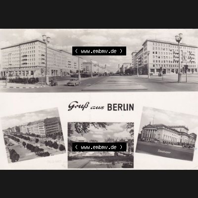 Ansichtskarte DDR Bezirk Berlin, Stadt Berlin: 1968, Gruß aus Berlin, Unter den Linden, Märchenbrunnen, Staatsoper (1) Sammlung