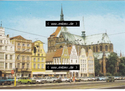 Ansichtskarte DDR Bezirk Rostock, Allgemein DDR, Rostock Ernst-Thälmann-Platz, Reichenbach 300951 (Stück 89), 1989 (1) Sammlung