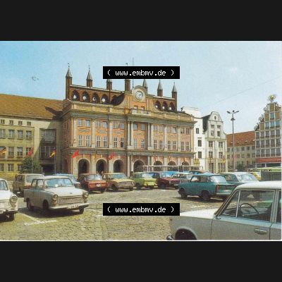 Ansichtskarte DDR Bezirk Rostock, Allgemein DDR, Rostock Rathaus, Reichenbach 300951-89, 1989 (1) Sammlung