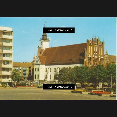 Ansichtskarte DDR Bezirk Frankfurt, Stadtkreis Frankfurt (Oder), Stadt Frankfurt (Oder): Rathaus, Seitenansicht (1) Sammlung