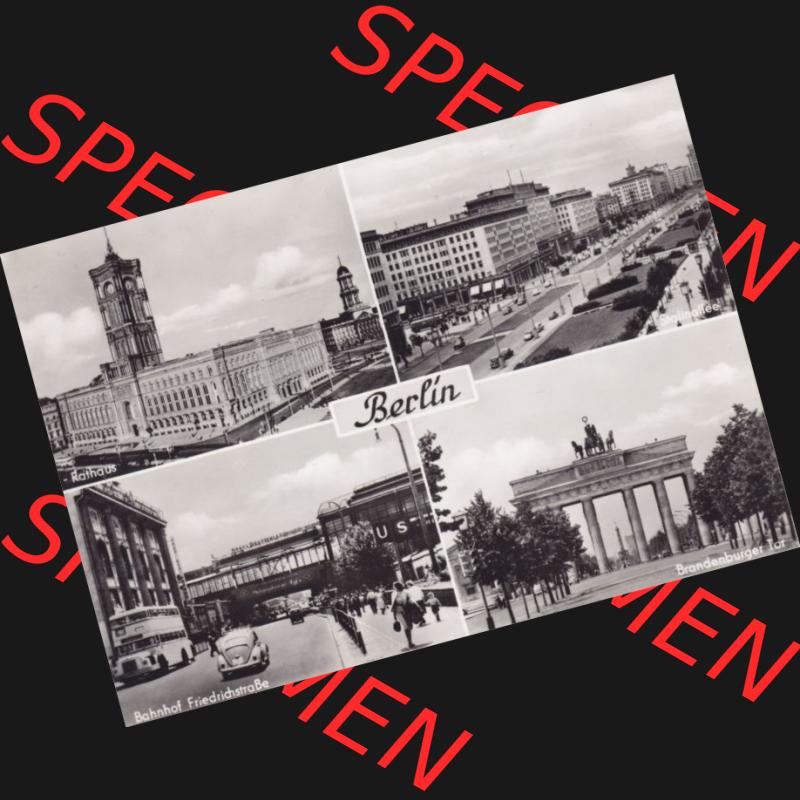 Ansichtskarte DDR Bezirk Berlin, Stadt Berlin: Rathaus, Stalinallee, Bahnhof Friedrichstraße, Brandenburger Tor (1) Sammlung